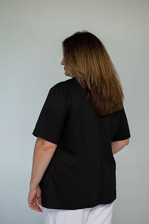 Блуза на кнопках PLUS SIZE, черная  в Сургуте 2