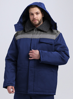 Куртка зимняя Квайл NEW (тк.Смесовая,210), т.синий/серый Факел Спецодежда в Сургуте