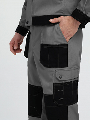 Костюм Вестгард-1 (тк.Канвас,260) брюки, т.серый/черный