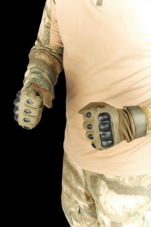 Перчатки тактические с пальцами АЛЬФА (ХАКИ)-К Fantom Force в Сургуте 1