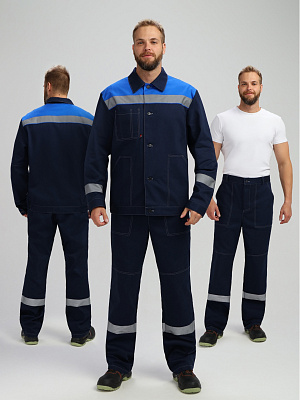 Костюм Лигор-1 СОП (тк.Саржа,250) брюки, т.синий/васильковый Факел Спецодежда в Сургуте